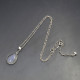 Moonstone Pear Drop and Sterling Silver Necklace