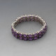 Double Row Amethyst and Silver Bracelet