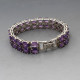 Double Row Amethyst and Silver Bracelet