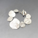 Flat Silver Textured Links Bracelet