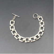 Silver Squares Chain Bracelet