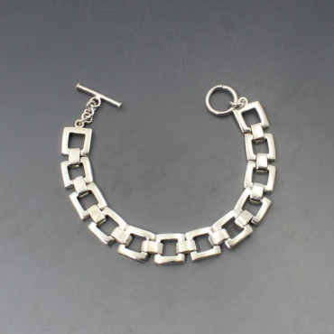 Silver Squares Chain Bracelet