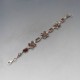Garnet and Silver Link Bracelet