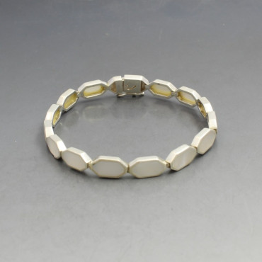 Mother of Pearl and Silver Bracelet