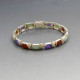 Vintage Multi Jade and Silver Bracelet