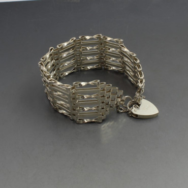 Silver ASJ Gate Bracelet 