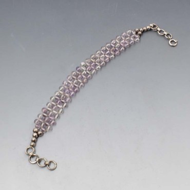 Amethyst Beads Silver Bracelet
