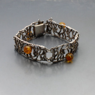 Fischland Amber and 835 Silver Bracelet