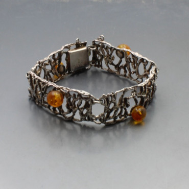 Fischland Amber and 835 Silver Bracelet