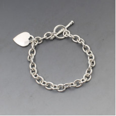 Silver Chain Heart Bracelet 