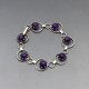 Scandinavian amethyst 835 silver bracelet 
