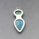 Labradorite, Turquoise and Silver Pendant