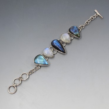 Vintage Labradorite and Sterling Silver Bracelet