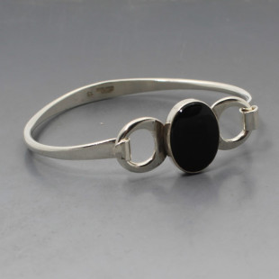 NE FROM Onyx Silver Bangle