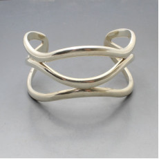 Armani Designer Silver Cuff  Bangle
