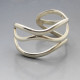 Armani Designer Modernist Silver Cuff Bangle - 52 Grams