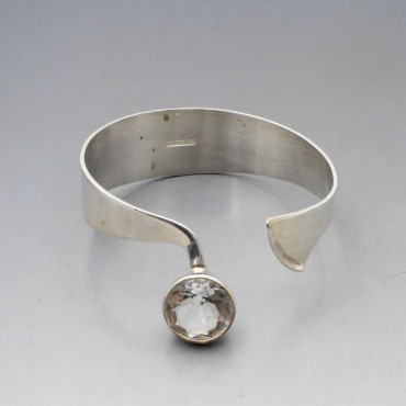 Swedish 830 Silver and Crystal Bangle