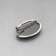  Amber and Sterling Silver Oval Brooch