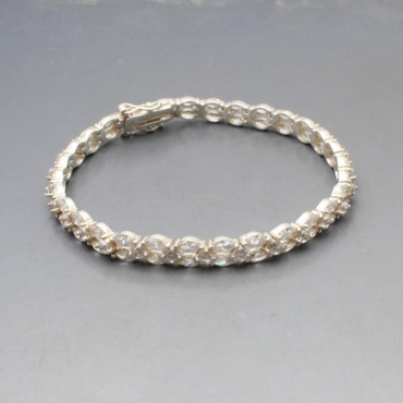 Silver and Crystal Tennis Bracelet