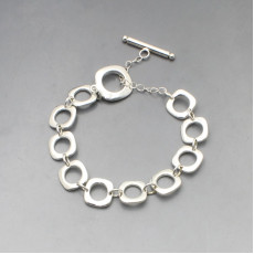 Silver Squares Link Bracelet 