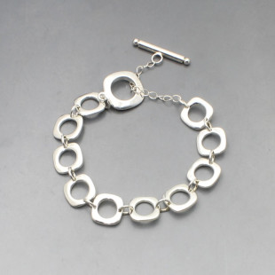 Silver Squares Link Bracelet 