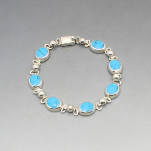 Mexican Turqousie and Silver Bracelet