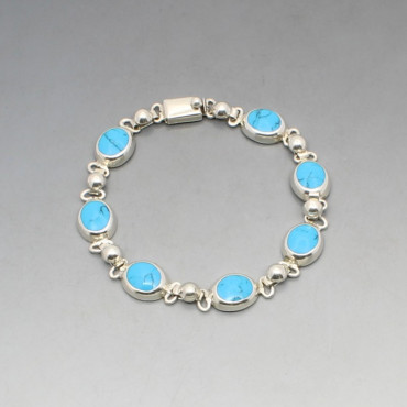 Mexican Turqousie and Silver Bracelet