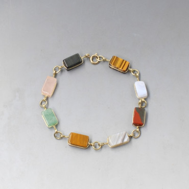 Vintage Multi Gem Cabochon Bracelet