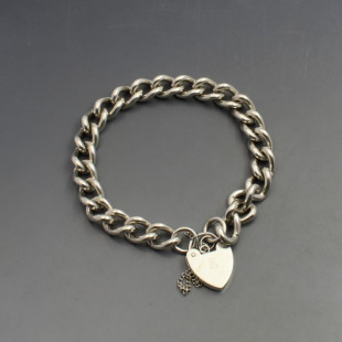 Silver Curb Chain Bracelet 