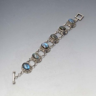 Labradorite Ovals Sterling Silver Bracelet