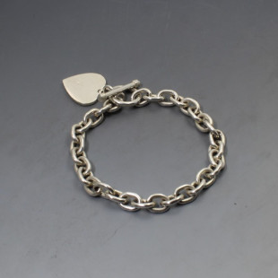 Silver Heart Chain Bracelet 