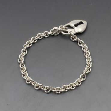 Silver Chain Heart Bracelet 