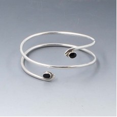 Onyx and Sterling Silver Bangle