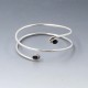   Onyx and Sterling Silver Bangle