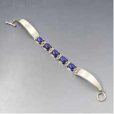 Vintage Lapis Lazuli Sterling Silver Bracelet
