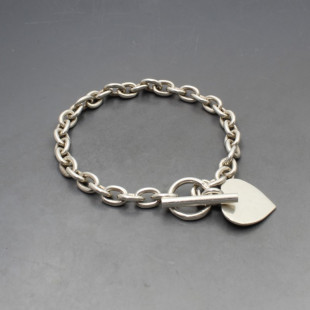 Silver Heart Chain Bracelet - 20 Grams