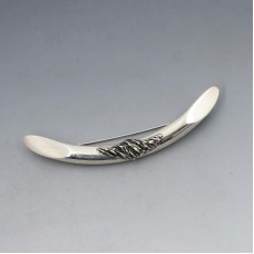 Modernist Silver Arc Brooch