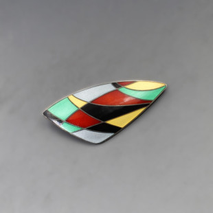 Eigil Jensen for Anton Michelsen  Enamel and Silver Brooch