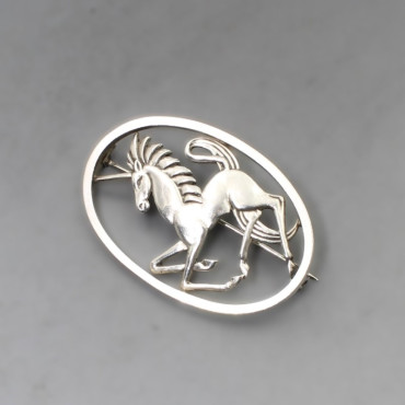 Geoffrey G Bellamy Silver Unicorn Brooch