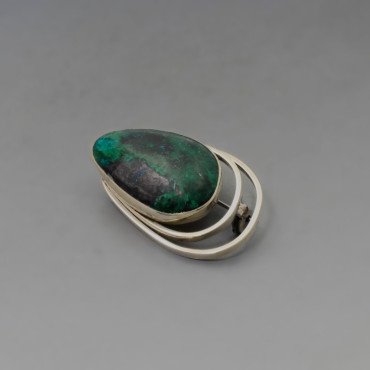 Silver Israel Eliat Stone Brooch
