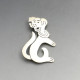 Mexico Taxco Silver Dog Brooch