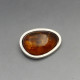 Modernist Amber and Silver Brooch