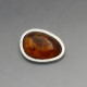 Modernist Amber and Silver Brooch