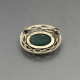 Green Agate Silver Oval Brooch