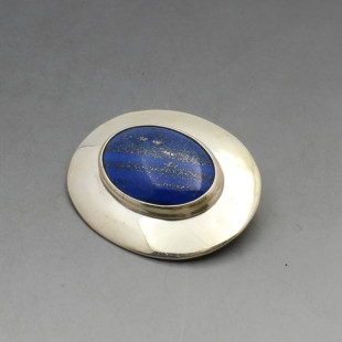 Lapis Lazuli and Sterling Silver Brooch