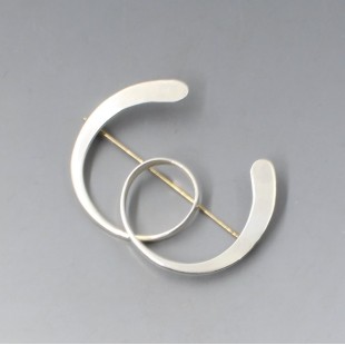 MEXICO Sterling Silver Swirls Brooch