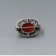 Small Bernard Instone Style Carnelian and Silver Brooch 