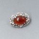 Small Bernard Instone Style Carnelian and Silver Brooch 