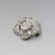 Rose Quartz Silver Brooch