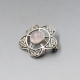 Rose Quartz Silver Brooch